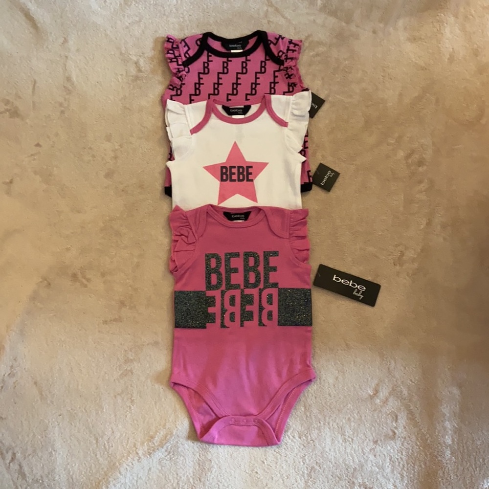 Bebe Baby Girls Onesies Size 6-9 Months